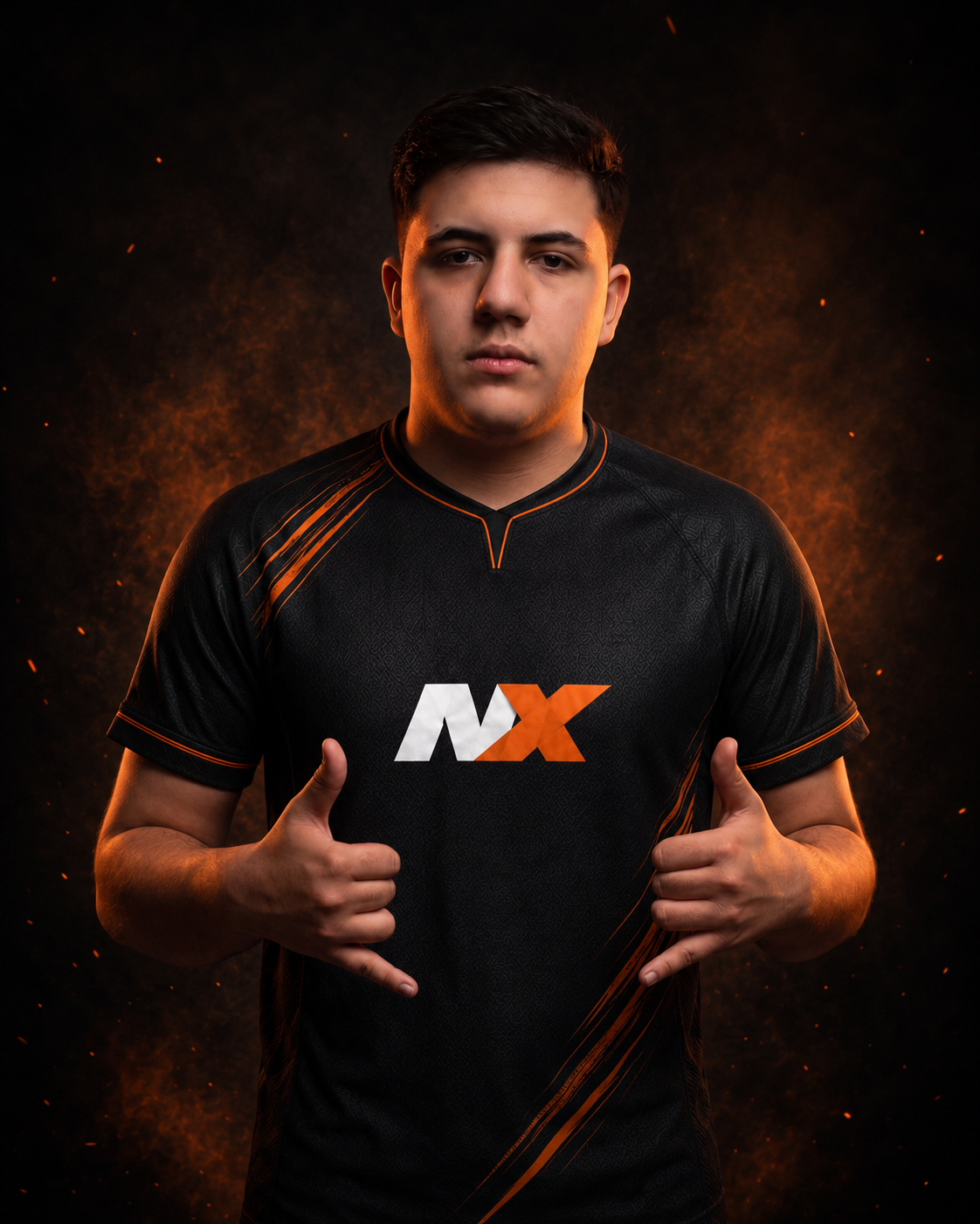 Jogador da NEX Gaming com uniforme oficial